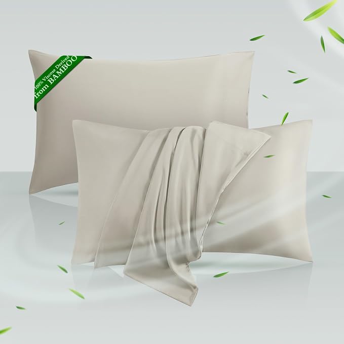 Cooling Pillowcases Queen Size Set of 2, Viscose Derived from Bamboo by HOTSLEEPERSHEETS