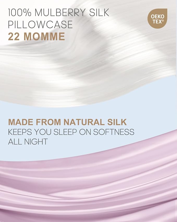 THXSILK Silk Pillowcase for Hair and Skin, 100% Mulberry Silk Bed Pillowcase 22 - Image 2