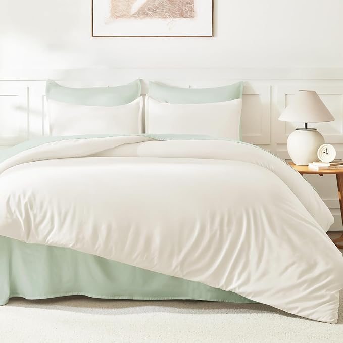 Litanika Ivory Comforter Set Twin/Twin XL Size, 2 Pieces Lightweight Solid - Image 6