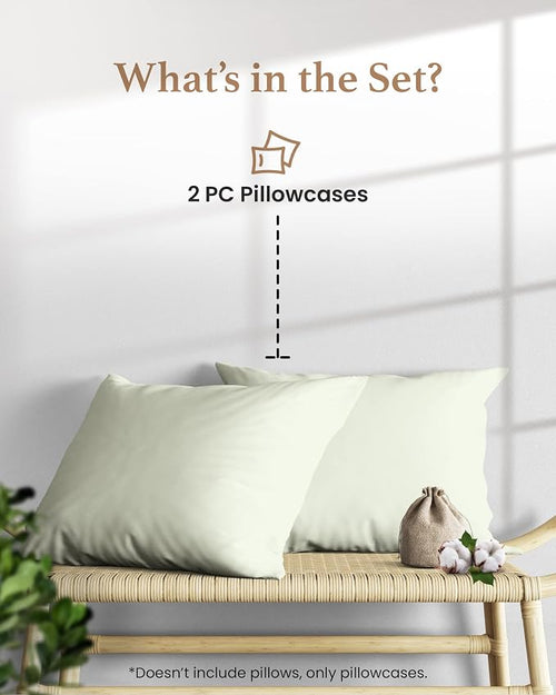 1000 TC Sage King Pillowcases Set of 2 100% Egyptian Cotton Pillow Cases - Image 2