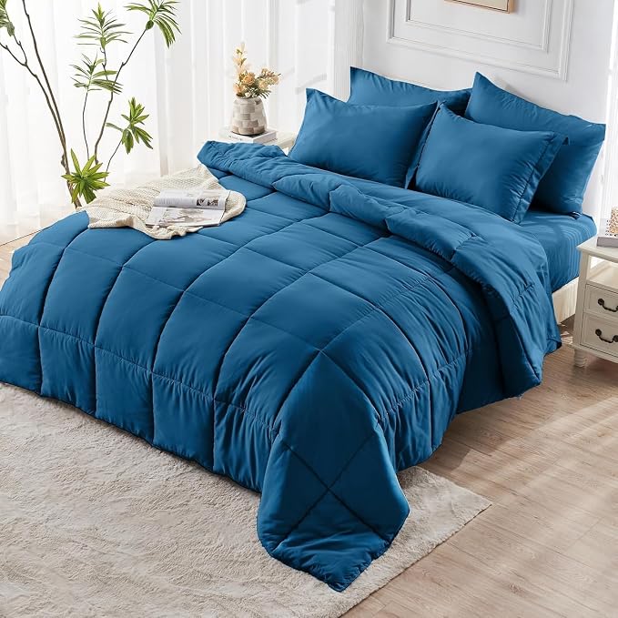 JOLLYVOGUE Twin Comforter Set, Ultra-Soft Bed in a Bag Twin Size 5 Pieces - Image 8