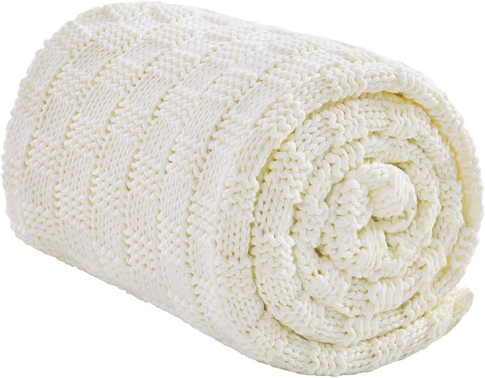 Knitted Weighted Blanket for Adult, No Beads Heavy Blanket 60” x 80'' 17lbs by Unknown