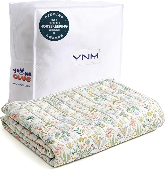 YnM 10lbs Weighted Blanket for Adults, Cooling Nylon/PE Heavy Bed Throw Blanket by YNM