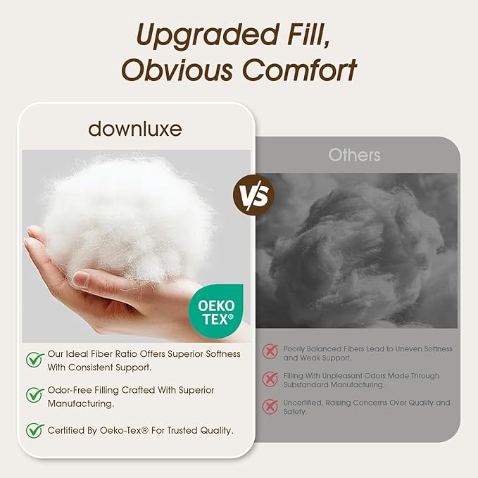 downluxe King Size Pillows Set of 4 – Premium Down Alternative Bed Pillows - Image 4