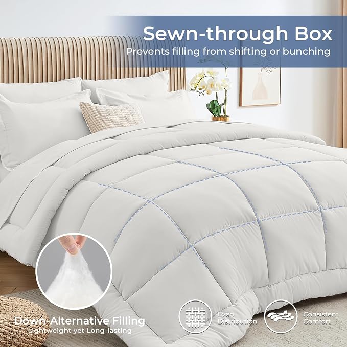 Sasttie Oversized King Comforter Set, 7 Pieces Reversible Bed in a Bag - Image 3