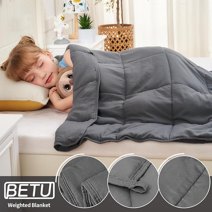Weighted Blanket Kids 10lbs, Twin Size Cooling Heavy Throw Blanket - Image 6