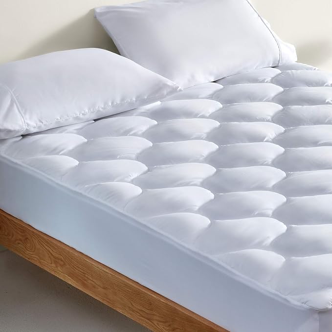 SLEEP ZONE Full Size Mattress Pad Protector, Quilted Fitted Bed Mattress Topper - Image 7