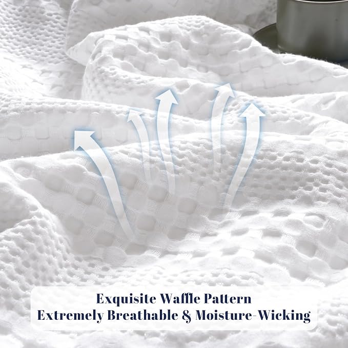 PHF Cooling Waffle Blanket California King Size, Lightweight 60% Rayon from - Image 4