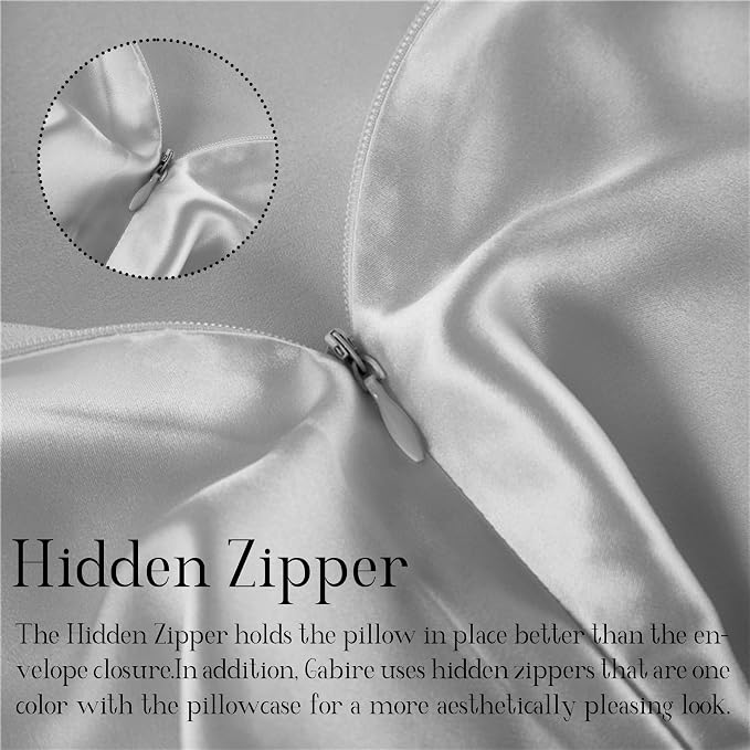 Gabire Mulberry Silk Pillowcases Set of 2, Both Sides Real Silk Pillowcase - Image 4