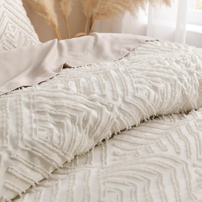 Andency Queen Comforter Set Beige, 3 Pieces Queen Size Comforter Sets Boho - Image 5