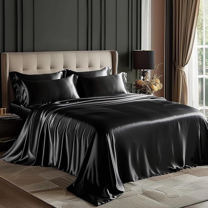 Love's cabin California King Satin Sheet Sets by Lovescabin