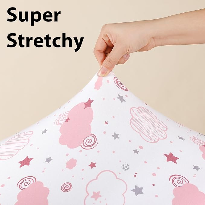 Baby Mini Crib Sheets Girl, Portable 38”x26” Pack and Play Sheets Fitted - Image 5