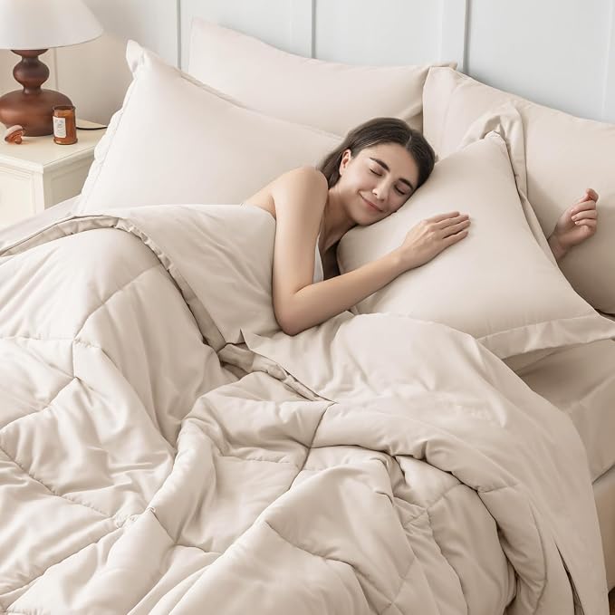 JOLLYVOGUE Twin Comforter Set, Ultra-Soft Bed in a Bag Twin Size 5 Pieces - Image 7