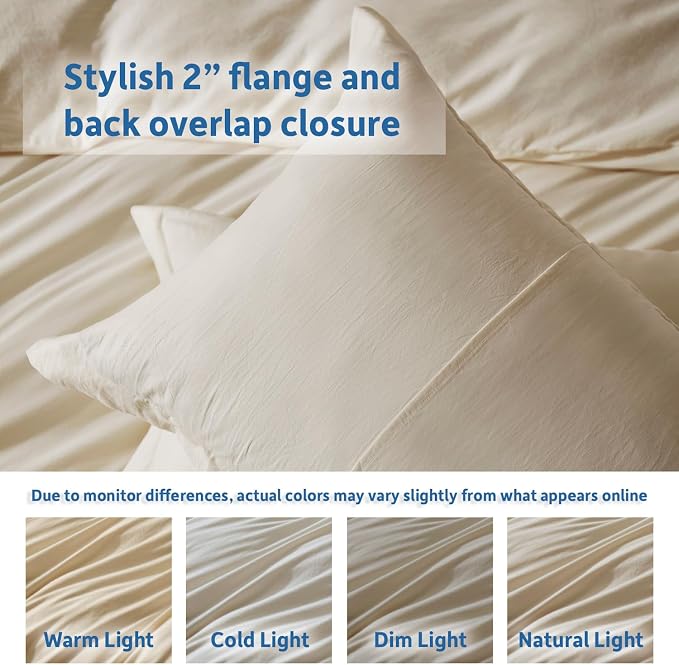 Nestl Beige Cream California King Duvet Cover Sets - Image 8