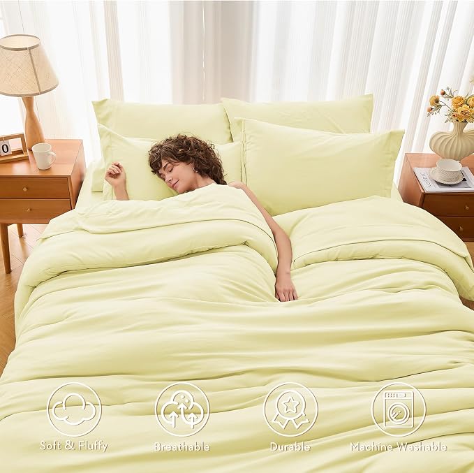 MUXHOMO 7 Pieces Queen Comforter Set, Soft Bed in a Bag Queen Size, All Season - Image 2