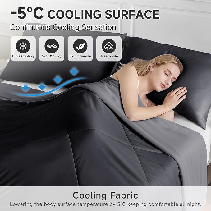 HOMFINE Cooling Comforter Queen Size, Japanese Double-Sided Cold Tech Fabric - Image 2