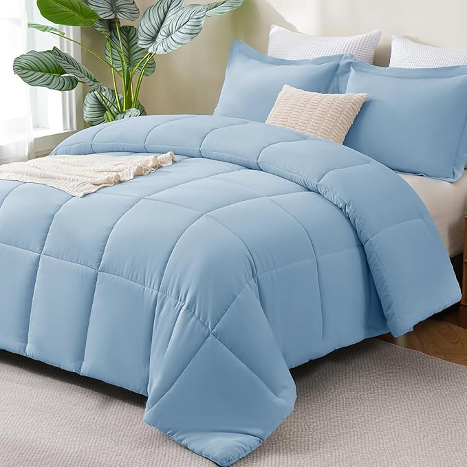 CozyLux Twin/Twin XL Comforter Set Baby Blue by CozyLux