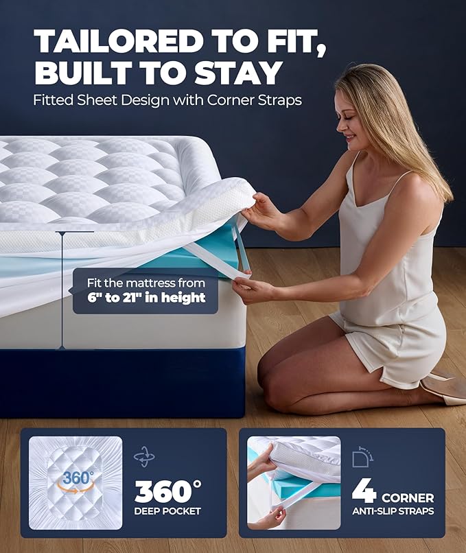 5 Inch Mega Support Memory Foam Twin XL Mattress Topper - Image 7