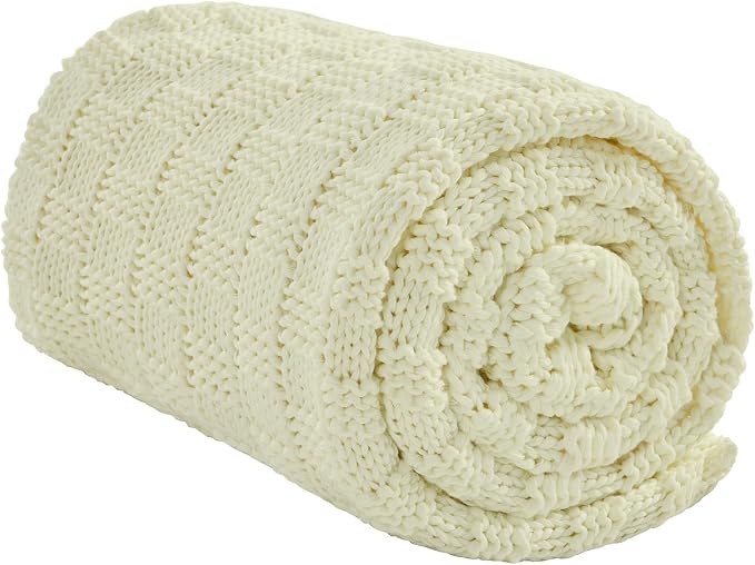 Knitted Weighted Blanket for Adult, No Beads Heavy Blanket 60” x 80'' 17lbs by Unknown