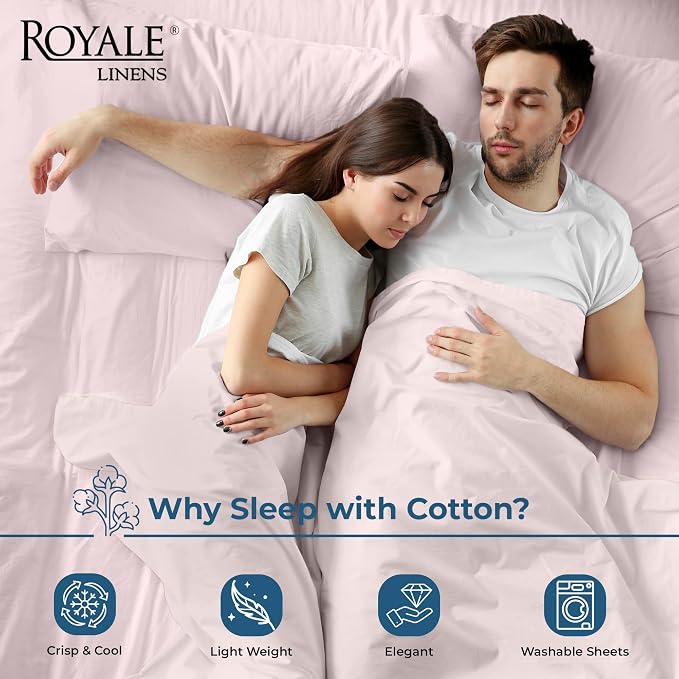 Royale Linens 100% Organic Cotton Twin XL Flat Sheet Only - Image 3