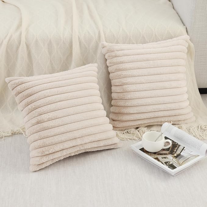 Pallene Faux Fur Plush Throw Pillow Covers 20x20 Set of 2, Luxury Soft Fluffy - Image 6