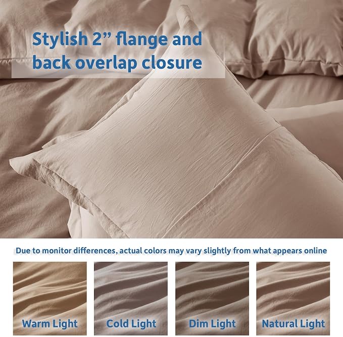 Nestl Khaki Duvet Cover Queen Size - Image 8