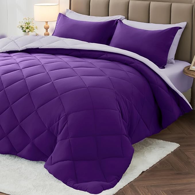 MUXHOMO 7 Pieces Full Comforter Set, Reversible Bed in a Bag Full Size by MUXHOMO