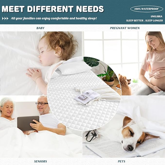 UNILIBRA Twin XL Mattress Cover Waterproof, Deep Pocket Mattress Pad Protector - Image 5