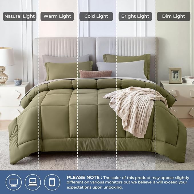 Sasttie King Size Comforter Set, 7 Pieces Bed in a Bag King, Complete Bedding - Image 8