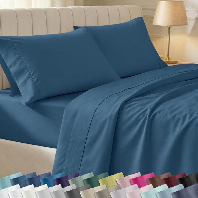 California Design Den Soft Queen Size 100% Cotton Sheet Sets, 400 TC Good by CaliforniaDesignDen