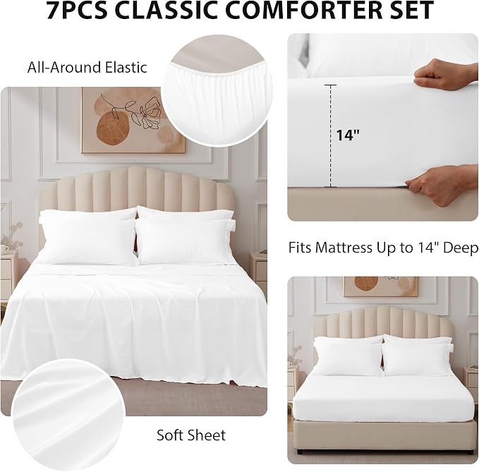 King Comforter Set White - Image 6