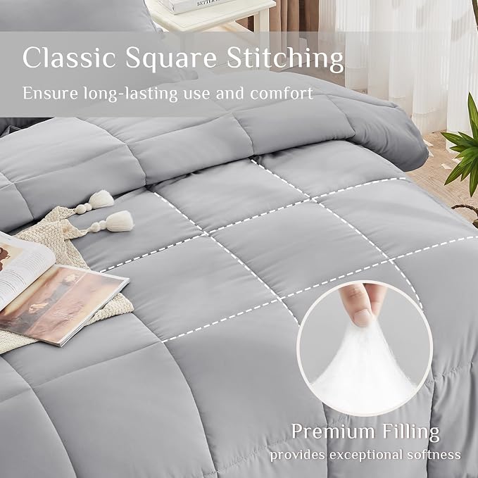 JOLLYVOGUE King Comforter Set, Ultra-Soft Bed in a Bag King Size 7 Pieces - Image 3