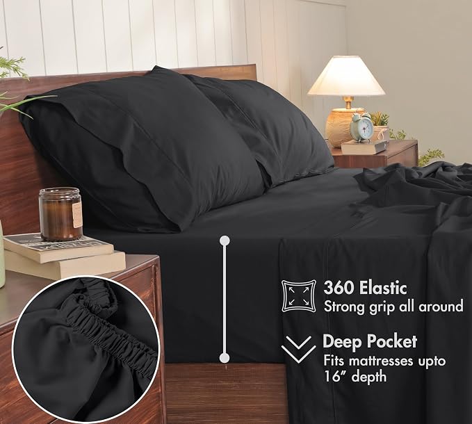 RUVANTI 100% Cotton Sheets – Twin XL Size Percale Bedding, Cooling & Breathable - Image 6