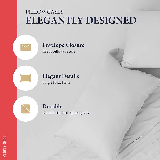 100% Egyptian Cotton Queen Size Sheets Set - Image 5