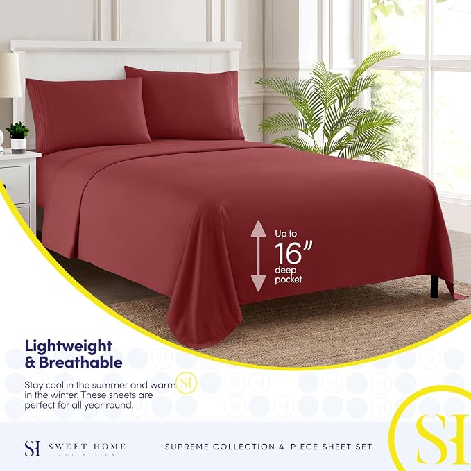 Twin XL Sheets - Breathable Luxury Sheets - 1800 Supreme Collection Extra Soft - Image 3