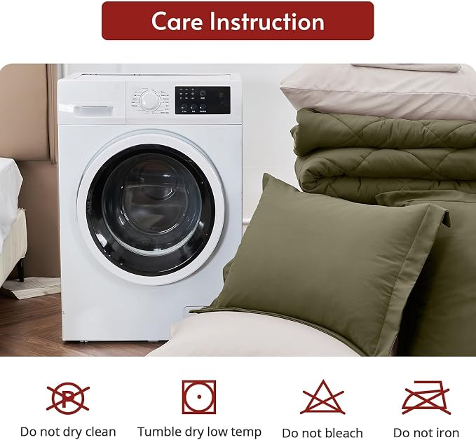 MUXHOMO 5 Pieces Twin Comforter Set, Reversible Bed in a Bag Twin Size - Image 9