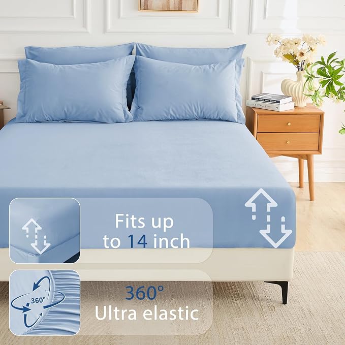 MUXHOMO 7 Pieces King Comforter Set, Soft Bed in a Bag King Size, All Season - Image 6