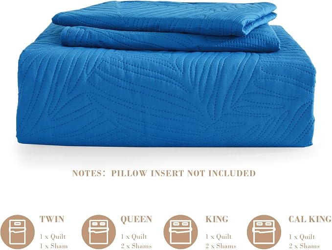 Exclusivo Mezcla Queen Quilt Bedding Set, Lightweight Royal Blue Quilts Queen - Image 6