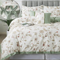 FADFAY Floral Bedding Set Twin 100% Cotton Shabby and Chic Beige Green by CottonWorldSweetDream