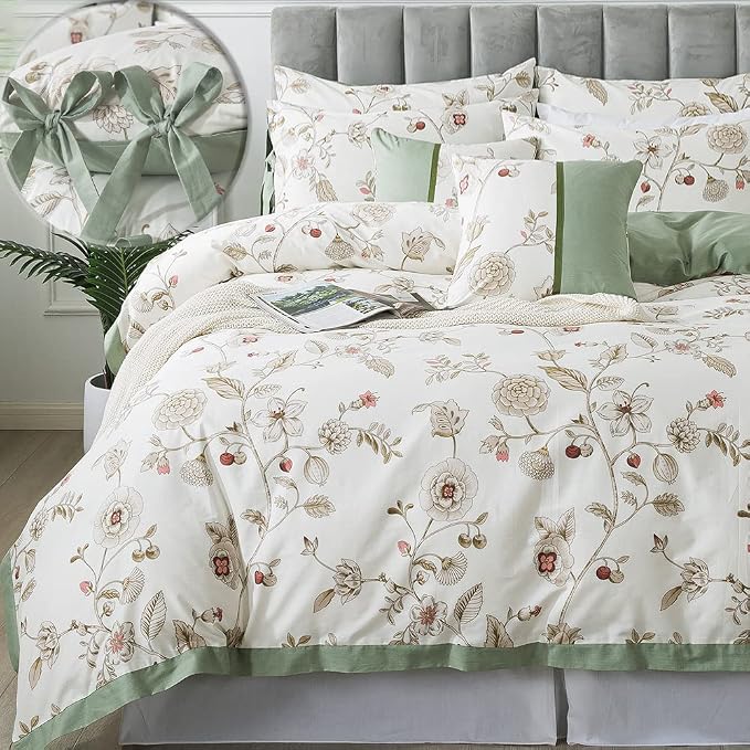 FADFAY Twin XL Duvet Cover Set Floral Bedding Set 100% Cotton College Bedding by CottonWorldSweetDream