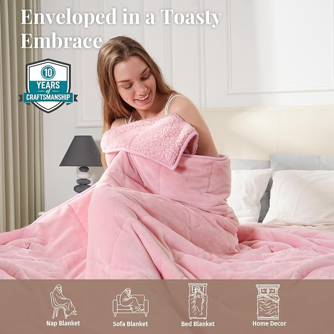 Topblan Sherpa Fleece Weighted Blanket - Image 4