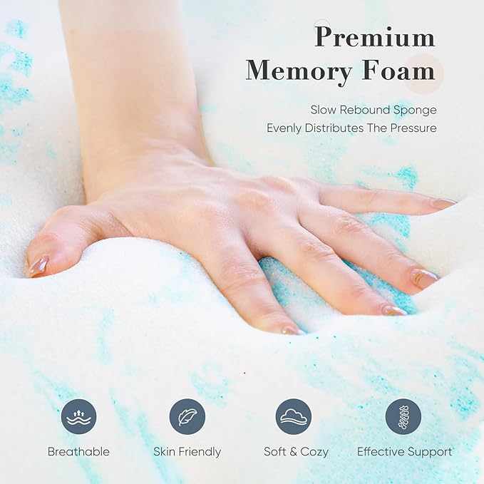 DUMOS Mattress Toppers Memory Foam Twin Size, 3 Inch Thick Bed Topper Pad - Image 4