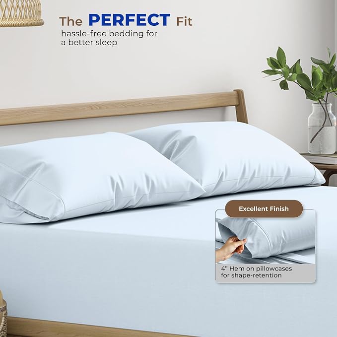 Thread Spread 100% Egyptian Cotton Pillow Cases Queen Size Set of 2 - Image 4