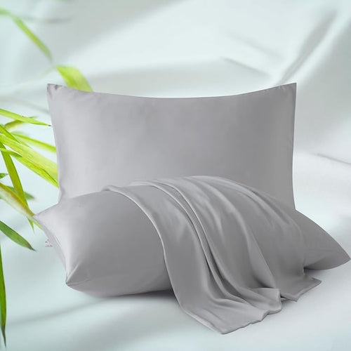4-Pack Bamboo Viscose Zippered Pillow Cases King Size, 400 Thread Count Cooling by ZaizaiHome