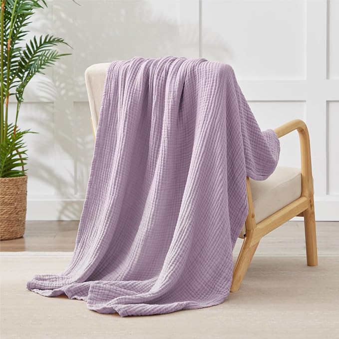 100% Cotton Muslin Blanket 40" x 40", Breathable and Lightweight Cotton Throw - Image 7