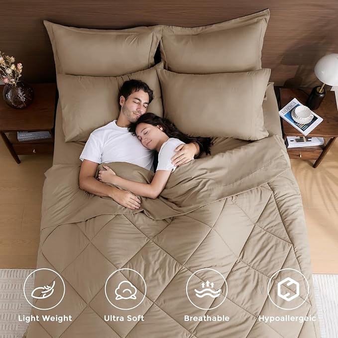 HEVUMYI Khaki Queen Comforter Set - Image 2