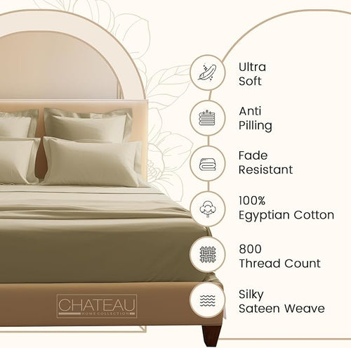 800TC 100% Egyptian Cotton Sateen Weave 3PC Twin XL Size Sheets Set, XL Twin - Image 2