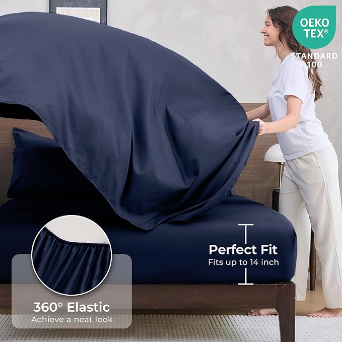 HEVUMYI Navy Blue Full Comforter Set - Image 5