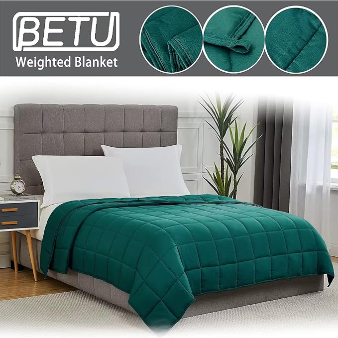 Green Weighted Blanket for Adults 20lbs, Twin Full Size Cooling Heavy Throw - Image 3