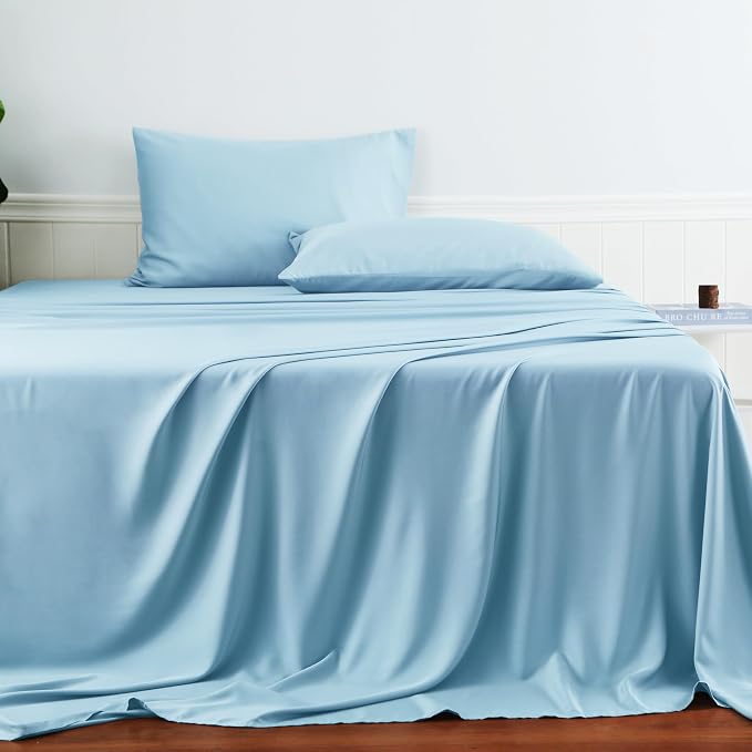 Bamboo Viscose Flat Sheets Only, Sateen Weave Queen Size Flat Sheet Only - Image 2